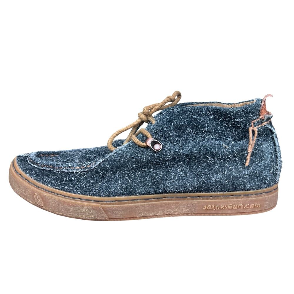 Satorisan Mens Gray Textured Wool Chukka Boots Size 43 US 9.5 - Picture 3 of 10